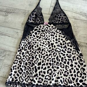 Victoria's Secret Black and White Leopard Chemise